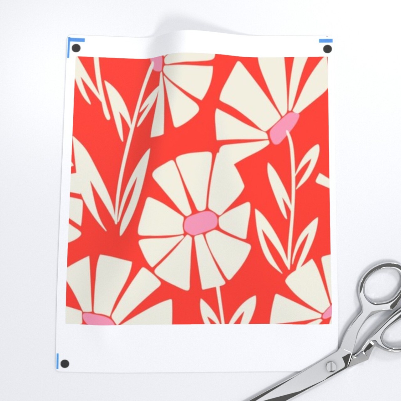 Floral Silhouette Custom Printed Fabric by Spoonflower Various Fabrics by the Yard or Fat Quarter